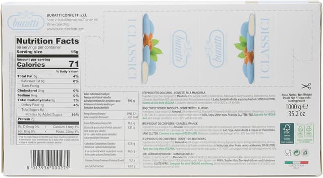Thumbnail 1 de Buratti Confetti Almendras Azul Claro 1000 g