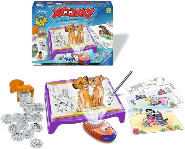 Detalle de Xoomy Maxi Disney Classics e Principesse – Set da disegno A4 con lampada LED zoom e 72 diapositive