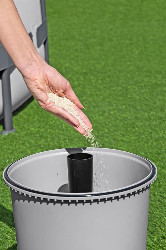 Detalle 2 de Pompe de filtration à sable Bestway pour piscine hors sol, 3 596 L/h (gris/vert)