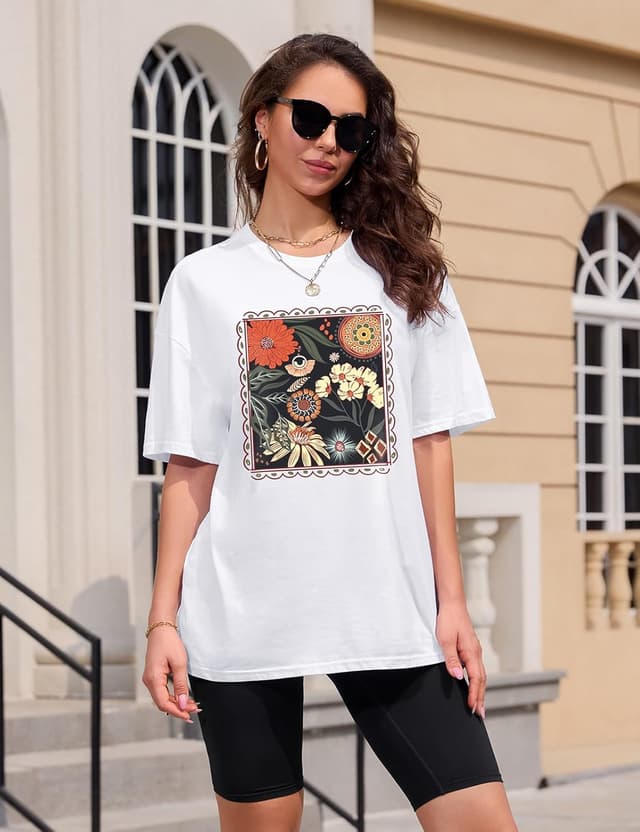 Detalle de Xnova oversized graphic T-shirt for women