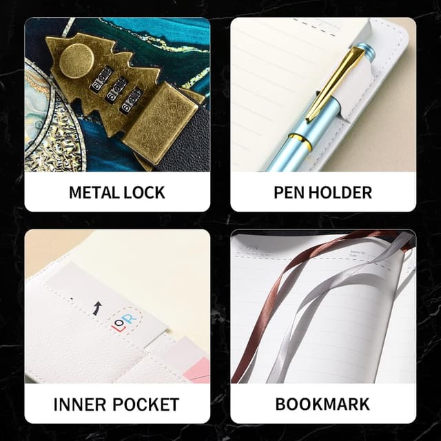 Thumbnail 3 de ZXHQ Tagebuch mit Schloss A5 21 x 15 cm