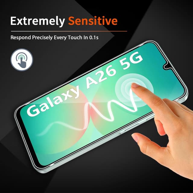 Detalle 2 de LiiLaa Displayschutz aus gehärtetem Glas & Kameraschutzfolie für Samsung Galaxy A26 5G (2 Stück) – 9H, bläschenfrei