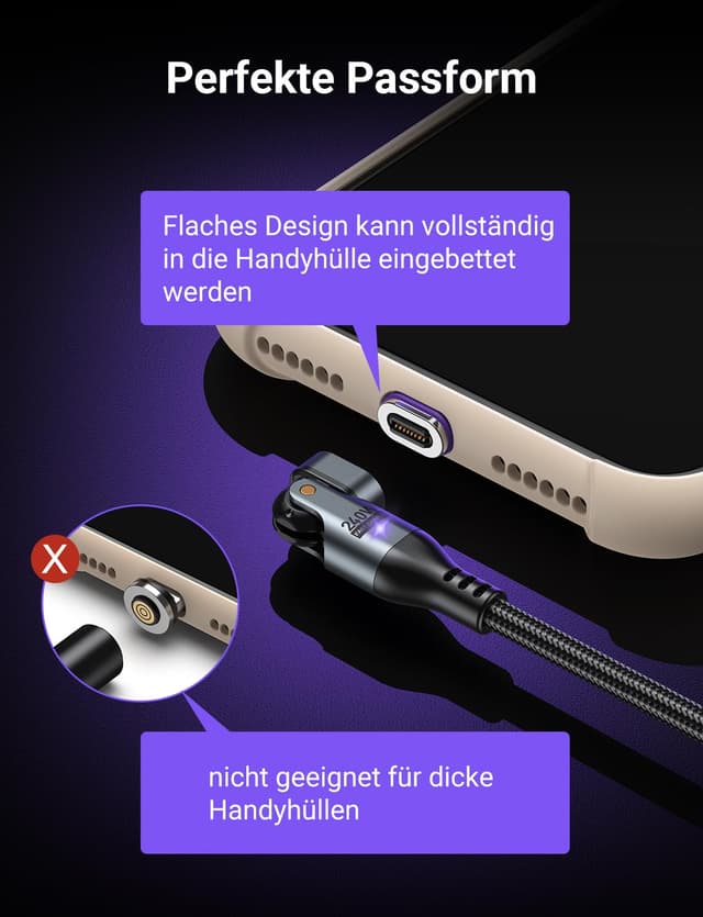 Thumbnail 3 de AUFU 240W Magnet USB C Ladekabel 1,8m