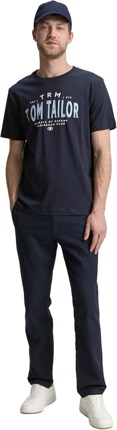 Detalle 2 de TOM TAILOR 1046756 T-shirt da uomo a maniche corte: comfort per l’uso quotidiano