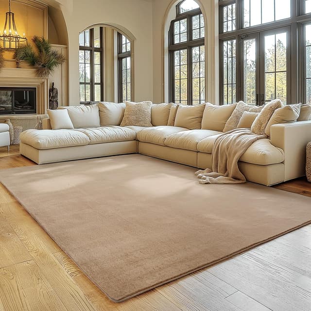 Detalle de SIMPEX Kurzflor Teppich 200x280 cm für Wohnräume