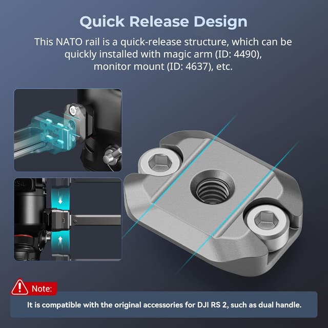 Detalle 2 de SMALLRIG 4640 HawkLock Mini‑NATO Schiene für Gimbal