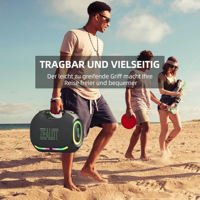 Thumbnail 5 de Zealot Tragbarer Bluetooth-Lautsprecher 120W mit Dual-Kopplung, AUX, USB und TF-Karte (IPX6)