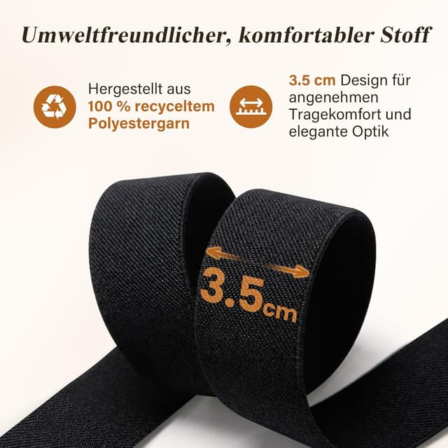 Thumbnail 2 de KANGDAI Rindsleder Hosenträger für Herren 3,5 cm Breite