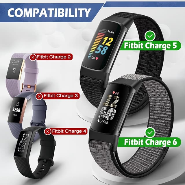 Detalle 2 de Runostrich Fitbit Charge 6 strap, nylon loop