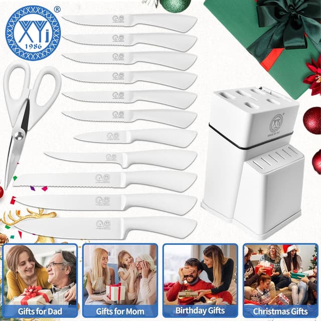 Thumbnail 5 de XYJ Juego de cuchillos de cocina profesional con soporte 🔪