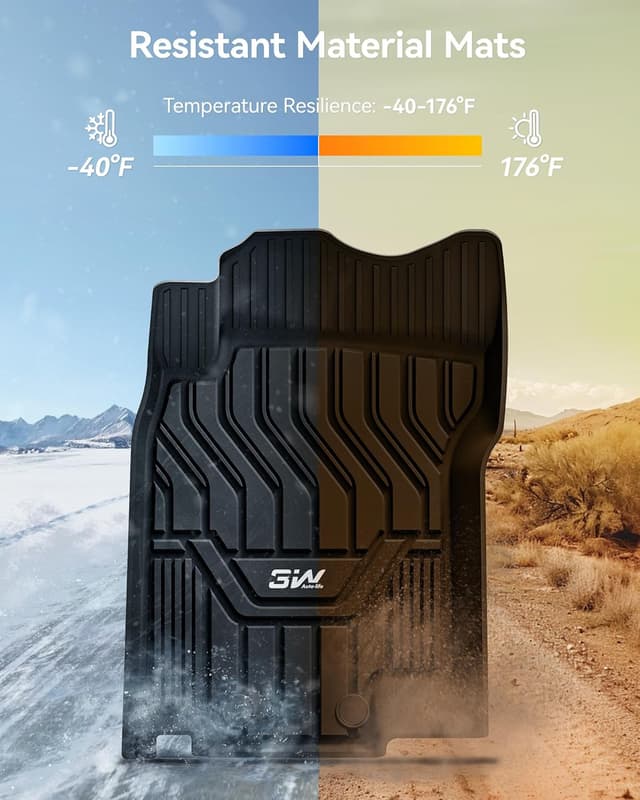 Detalle de 3W Custom Fit TPE Floor Mats & Cargo Mat for Nissan Rogue (2021–2026, Full Set) – Black