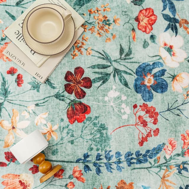 Thumbnail 6 de HUGEAR waschbarer Teppich mit Blumenmuster (200x300 cm) – rutschfest für Wohnzimmer, Schlafzimmer & Büro