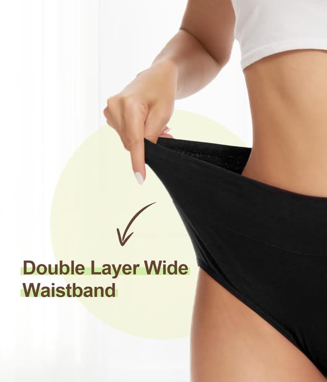 Detalle de YESWEL High waisted cotton knickers 5 pack