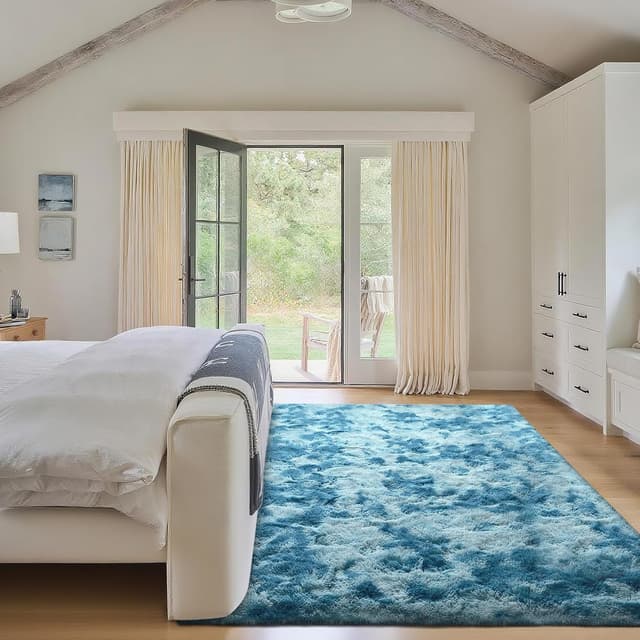 Thumbnail 3 de SOANNY Alfombra de Pelo Largo 160x230 Azul Oscuro