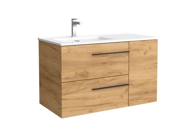 Detalle de Salgar Yara Plus mueble baño 2 cajones 1 poza grifo izquierda 🚽