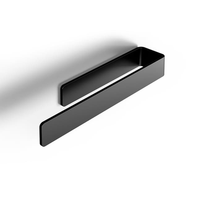 Detalle de LIEBHEIM Handtuchhalterung ohne Bohren (schwarz, Aluminium, 22 cm) – Wand-Handtuchstange