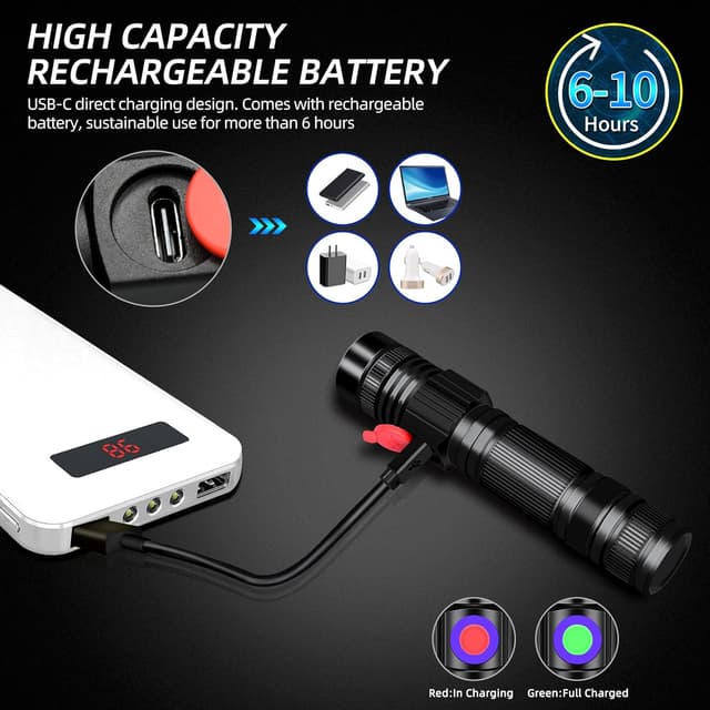 Detalle de DARKBEAM UV Torch 365 nm USB Rechargeable Black Light Lamp (mini) for resin curing, pet urine detection and more