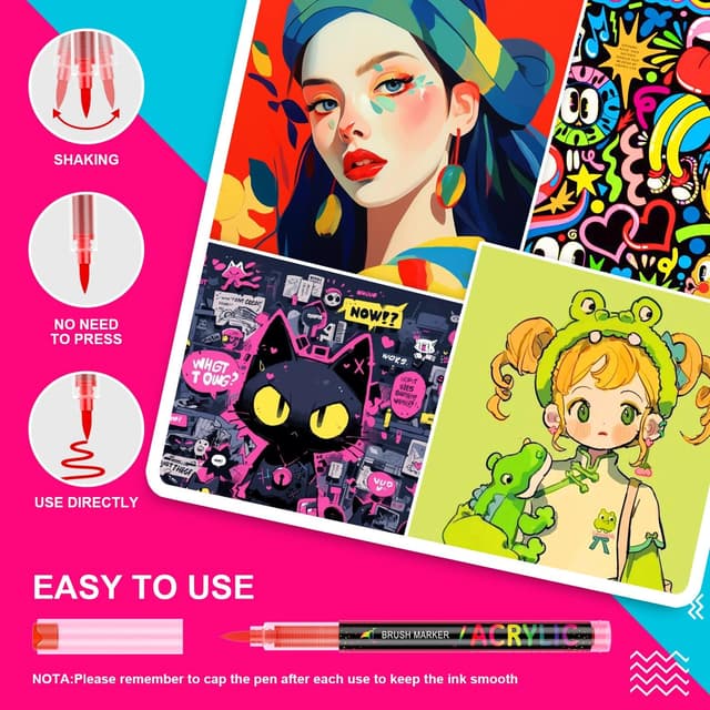 Detalle de Sanyetral 168+2 Acrylic Paint Pens (168 colours) for stone, glass, wood, fabric & more