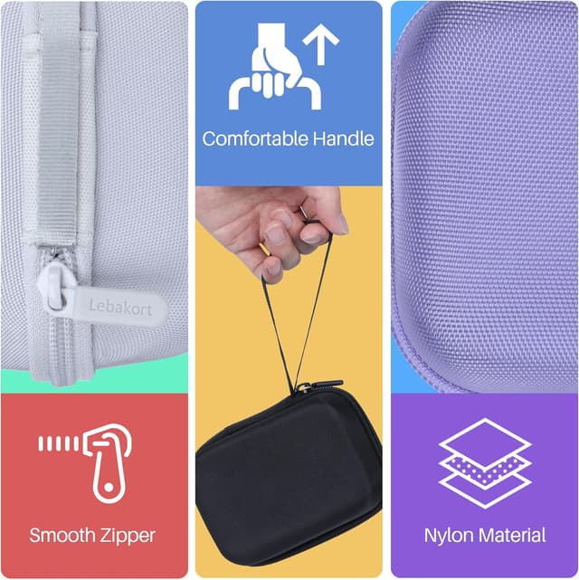 Detalle de Lebakort Hartschalen-Schutzhülle Etui Tasche für JBL Go 4 / JBL Go 3 (Weiß)