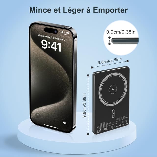 Thumbnail 1 de YISH Batterie Externe Mag-Safe 5000mAh