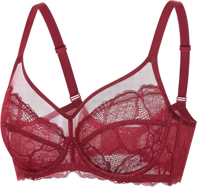 Detalle de DOBREVA Femme soutien-gorge transparent à armatures minimiseur en dentelle bralette