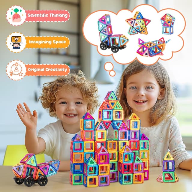 Thumbnail 4 de aaczly Magnetic Tiles 82PCS set