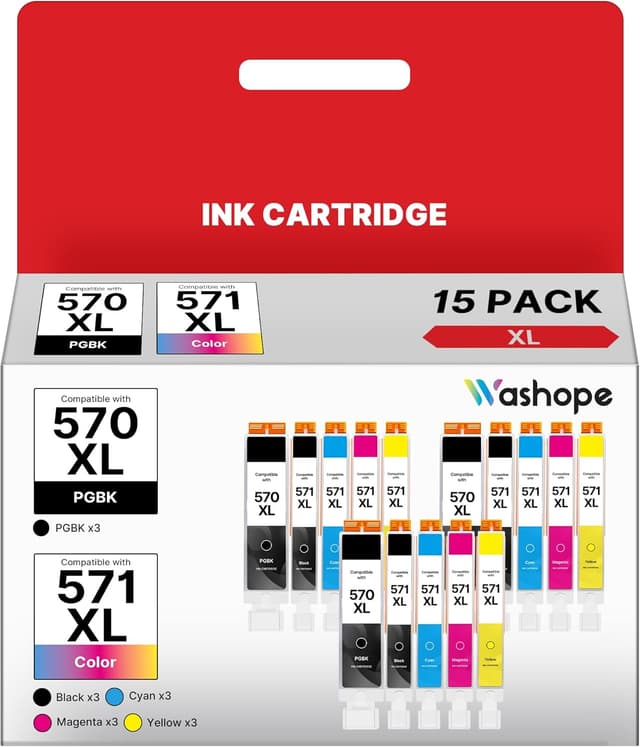 Detalle de Washope 570XL 571XL 15er-Pack Druckerpatronen 🖨