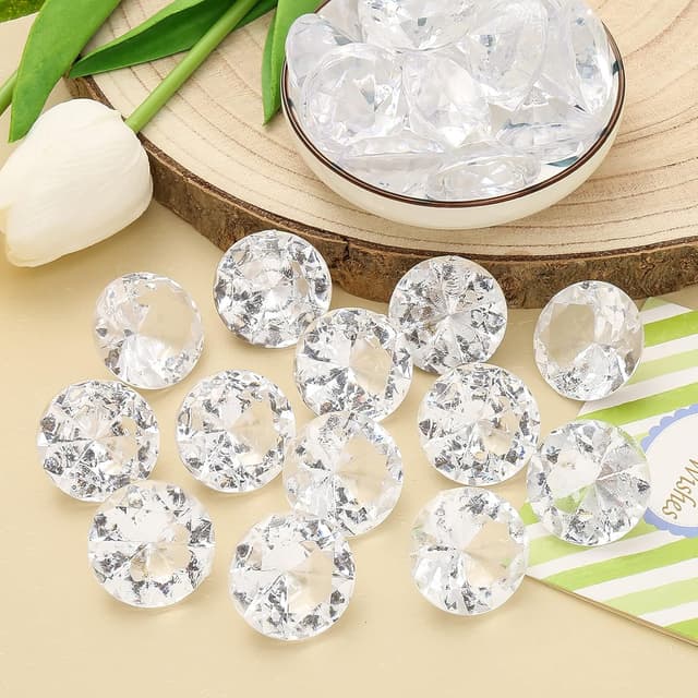 Thumbnail 6 de DAHI Deko-Diamanten 30 mm für Hochzeit & Feste – transparente Kristallstreudeko (30 Stück)