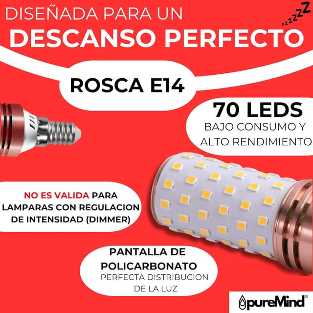 Thumbnail 4 de Puremind Luz Roja E14 625–630nm