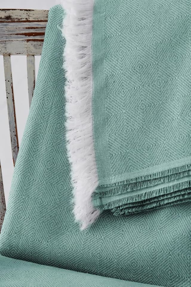 Thumbnail 6 de Textilhome Copridivano e Copriletto Multiuso Dante in plaid foulard Acquamarina, 230x285 cm, copertura per divano e letto