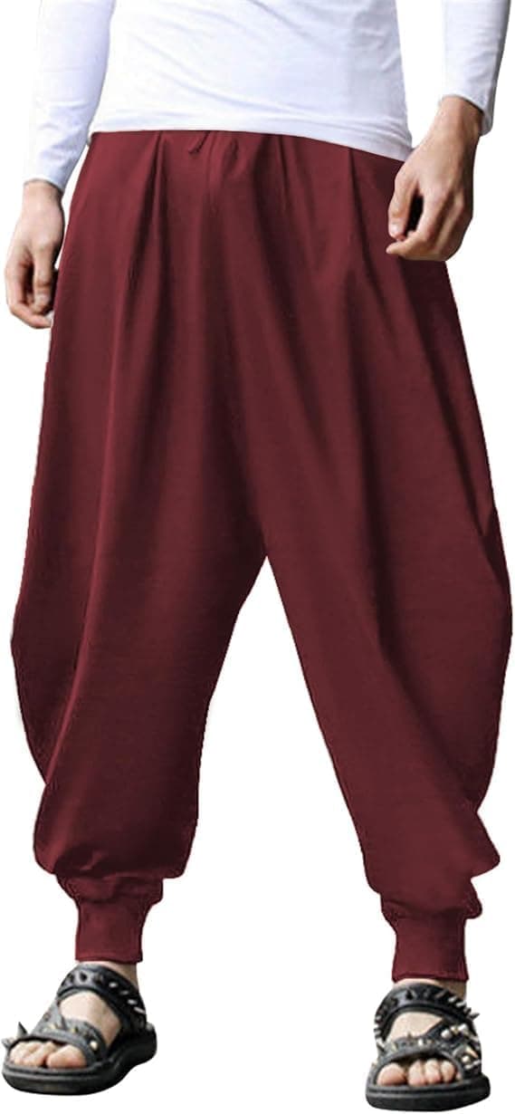 Thumbnail 6 de COOFANDY Men’s Hippie Harem Pants in Linen-Cotton Blend for Yoga, Beach & Casual Wear