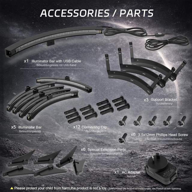 Thumbnail 6 de CyeeLife Dartleuchte 360° LED für Stahl‑Dartscheibe