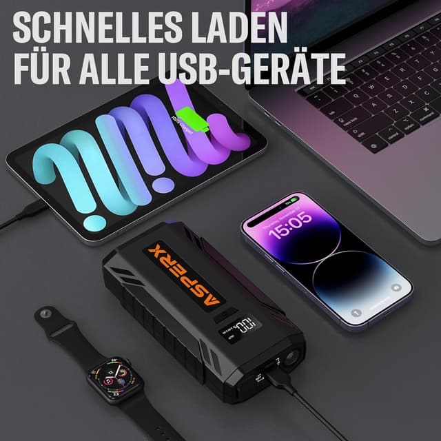 Thumbnail 3 de ASPERX Starthilfe Powerbank 3000A Jump Starter