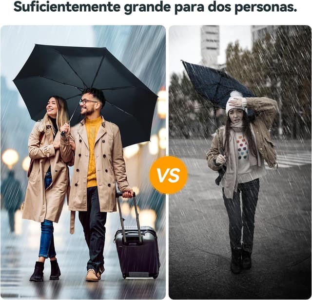 Detalle 2 de TechRise Paraguas resistente al viento plegable 🌂