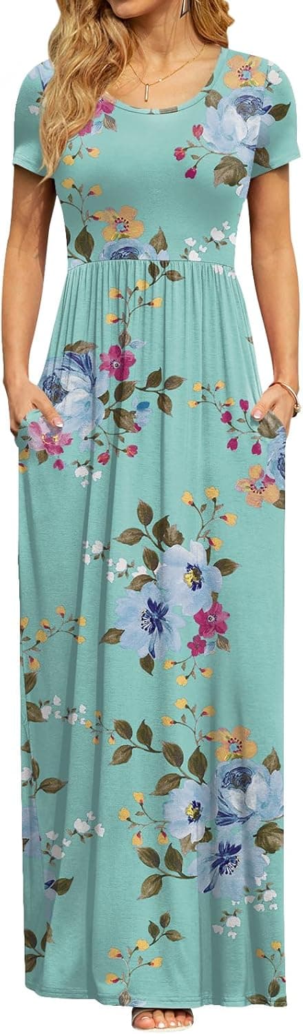 Detalle 2 de DB MOON Womens 2026 Summer Maxi Dress with Empire Waist and Pockets