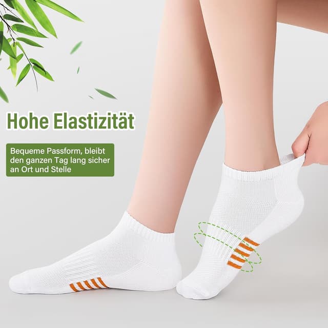 Detalle 2 de Effeet Bambus Sneaker Socken Damen (6/12 Paar) – atmungsaktive, gepolsterte Laufsocken 39–42