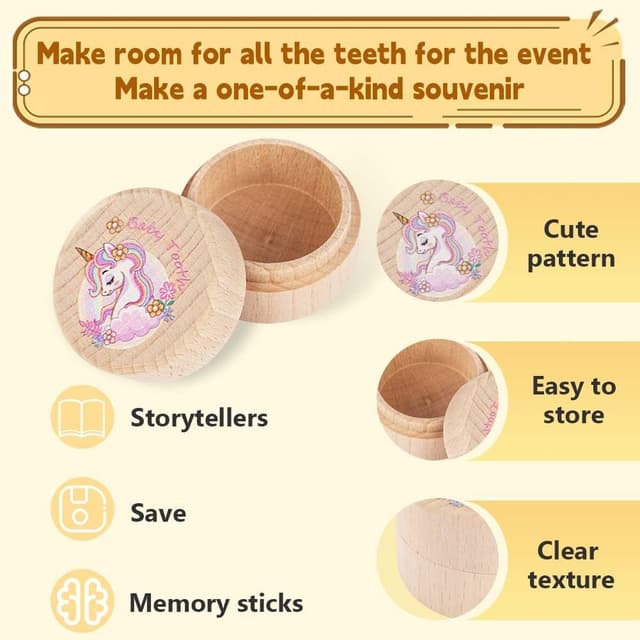 Detalle de Aolso Tooth Fairy Box wooden storage