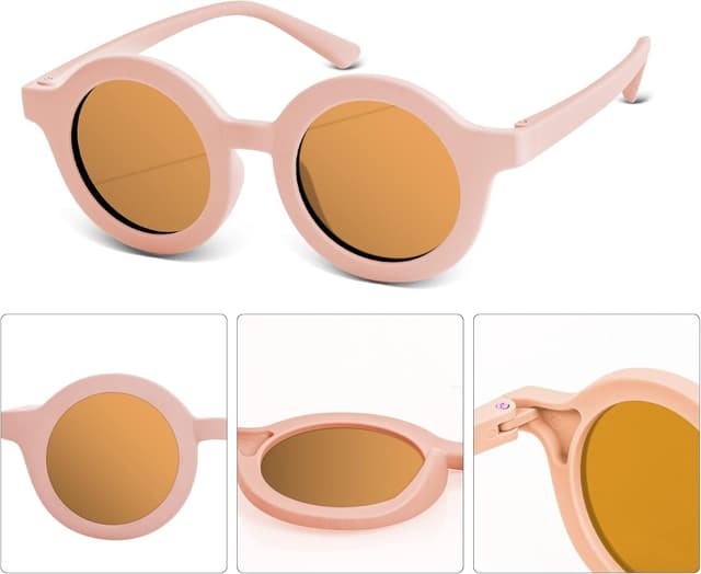 Detalle de Shedoo Sonnenhut Kinder mit UV-Schutz UPF 50+ und breiter Krempe (Fischerhut/Bucket-Hat) inkl. Sonnenbrille