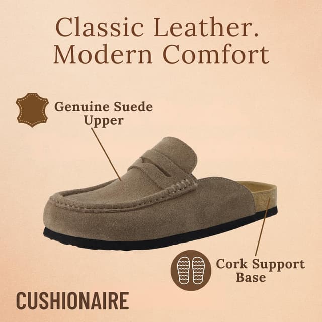 Thumbnail 4 de CUSHIONAIRE Fondu Genuine Leather Mule Clogs 2026