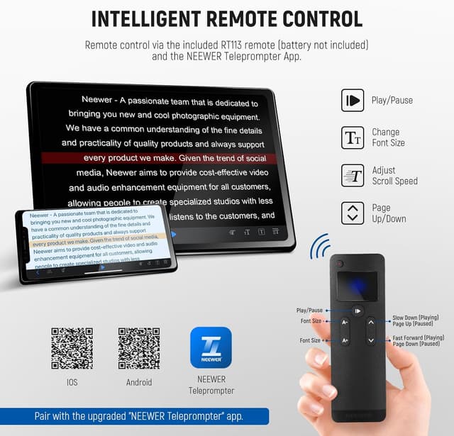 Thumbnail 2 de NEEWER X12B 12" Teleprompter for iPad