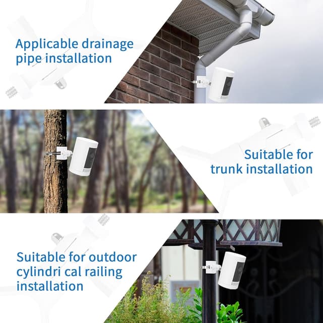 Detalle de LALAGO Masthalterung für Außen-/Innenkamera & Solarpanel (2er-Set) – universell mit 360° Drehung und verstellbarem Durchmesser