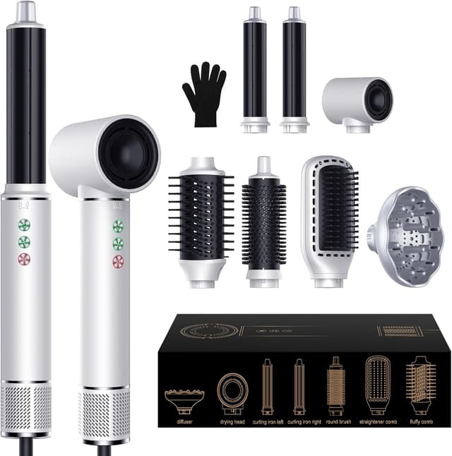Detalle de OKWRAP Hair Styler Set 7 in 1 – Airstyler mit ionischem Luftstrom, 110.000 U/min und 79–86 dB