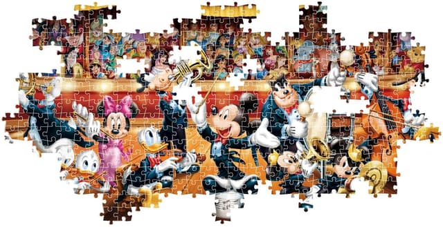 Detalle de Clementoni Puzzle 1000 pezzi Panorama Disney Orchestra, con poster incluso (37067) da 98x33 cm