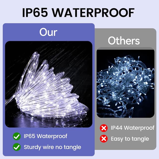 Thumbnail 2 de 100FT Rope Lights Outdoor 300LED String Light 🌟