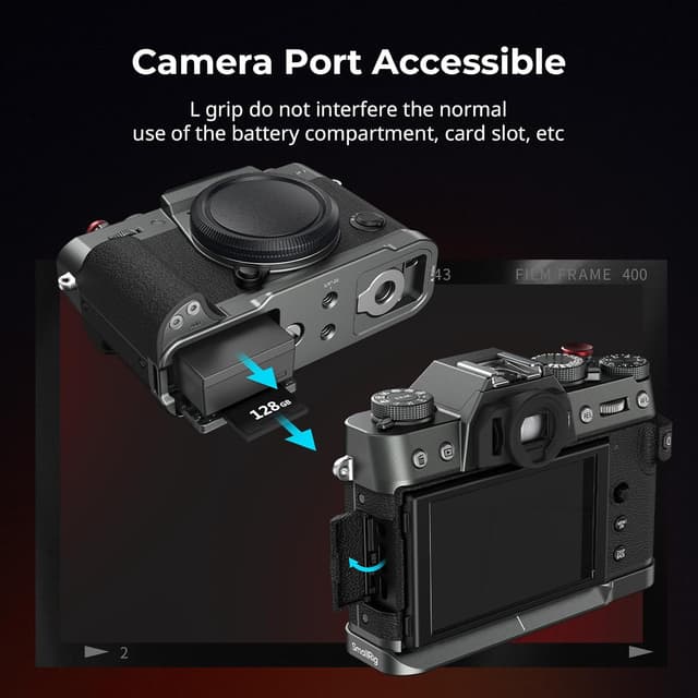 Detalle de SMALLRIG L-förmiger Silikongriff für FUJIFILM X-T30 III/X-T30 II/X-T30 (Arca-Swiss Schnellwechsel, 1/4-20) – 5665