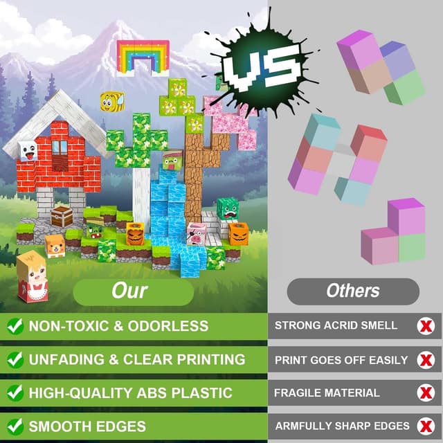 Detalle 2 de Crifeton Costruzioni Magnetiche per Bambini, 150 pezzi da 2 cm (a partire da 3 anni)