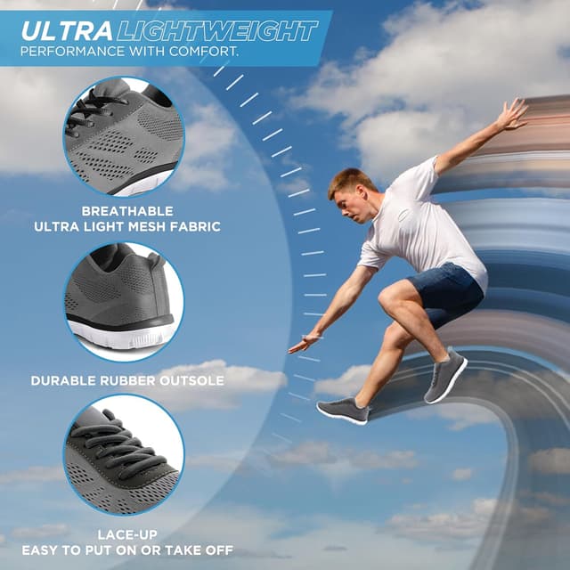 Detalle de Get Fit Men’s Mesh Running Trainers for Walking, Gym and Sport