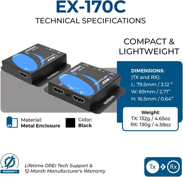 Thumbnail 4 de OREI EX-170C 164 ft HDMI Extender