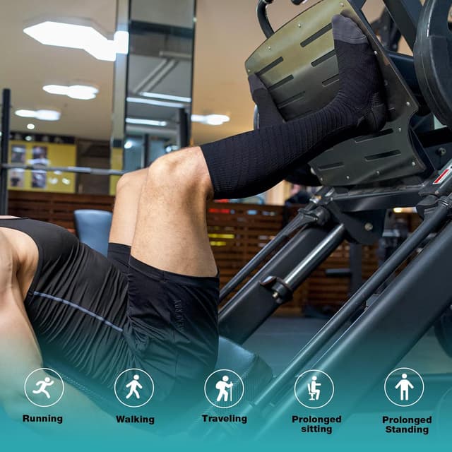 Detalle 2 de SONORAN 2 Paar Kompressionsstrümpfe Klasse 2 (L/XL) – V-Kompression für Running, Reisen und Sport