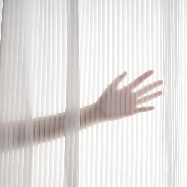 Detalle de Topfinel Streifenvorhänge mit Ösen, halbtransparentes 2er-Set Weiss, ca. 140 x 160 cm